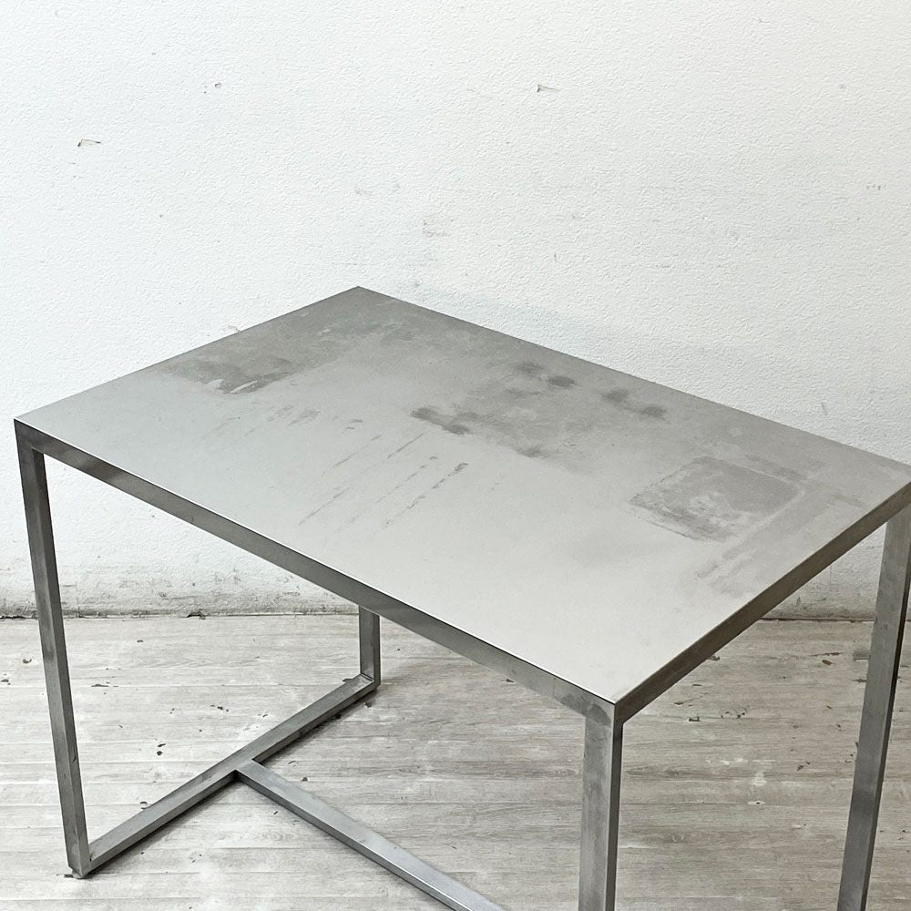 シンプルデザイン Simple Design ステンレス デスク テーブル W90cm インダストリアルスタイル ●