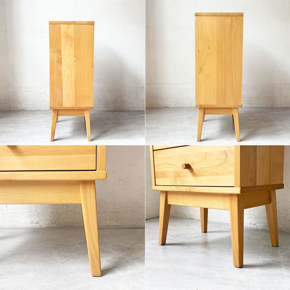 ベルメゾン BELLE MAISON 天然木アルダー材を使った書類チェスト ミニチェスト 収納家具 オイル仕上げ H74cm ナチュラル ★