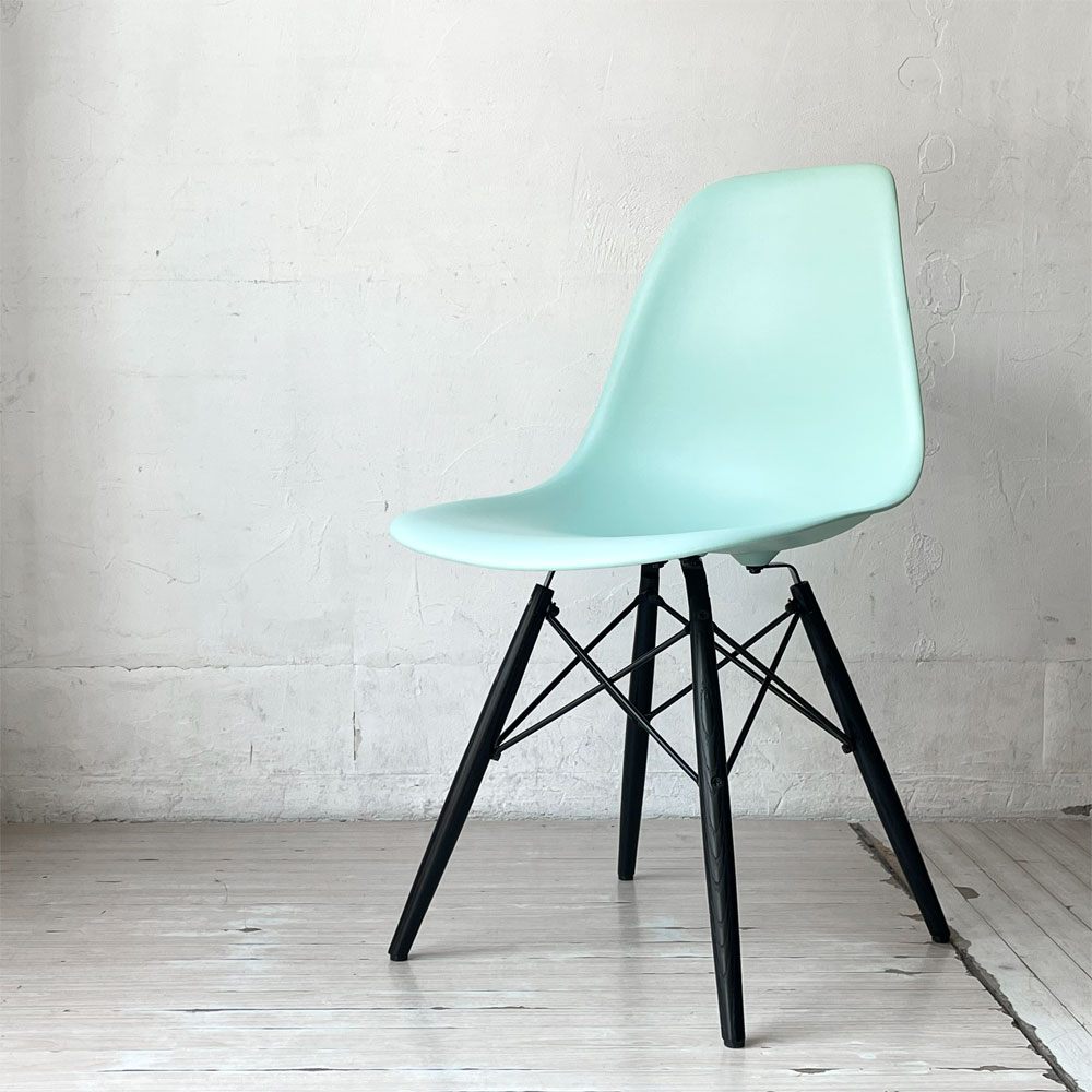 ハーマンミラー HermanMiller サイドシェルチェア アクアスカイ×エボニー ドゥエルレッグ  ポリプロピレン製 イームズ ミッドセンチュリー ★