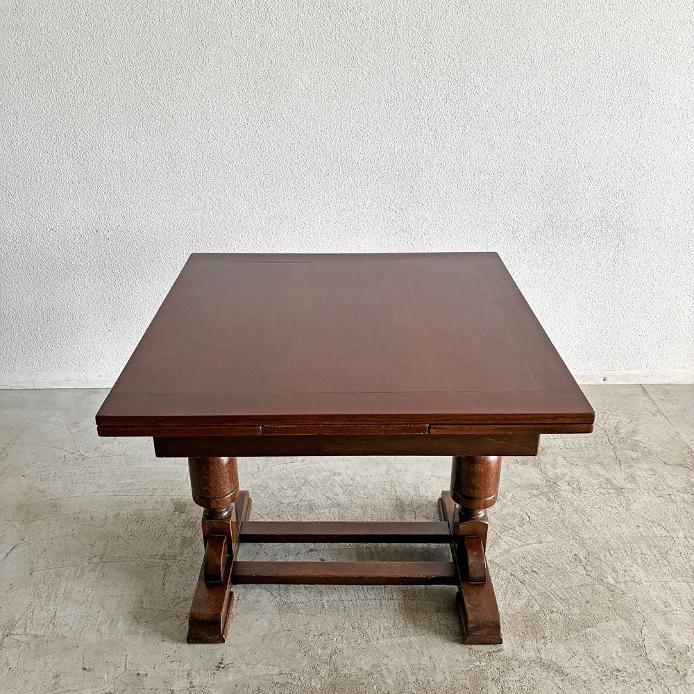 UKビンテージ Vintage ドローリーフテーブル ダイニングテーブル 伸長式 W90/120/149.5cm オーク材 天板再塗装品 イギリス 英国アンティーク 〓