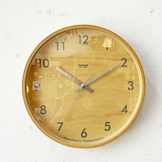 レムノス Lemnos プライウッドクロック Plywood clock 壁掛け時計 moritoyoshi ナチュラル グレー 北欧デザイン ★
