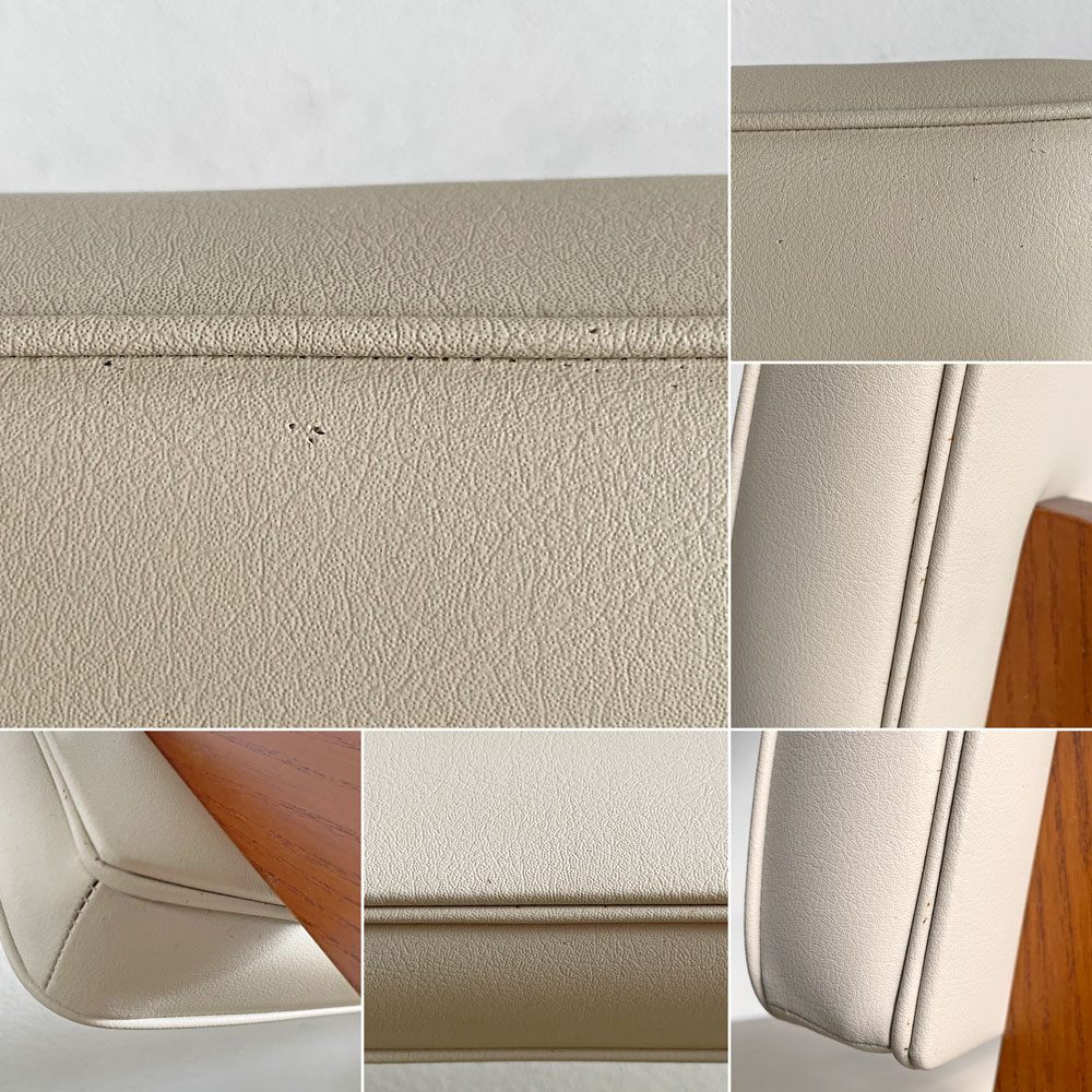 イデー IDEE ソリッドベンチ SOLID BENCH 2人掛けソファ 長椅子 W150cm ビニールレザー クリーム系 アッシュ材フレーム 受注生産品 定価￥199,900-以上 〓