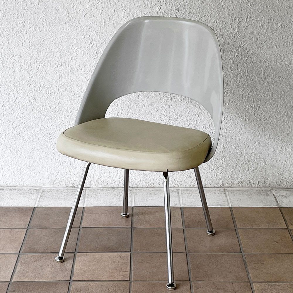 ノル Knoll エーロ・サーリネン Eero Saarinen エグゼクティヴ #72 サイドチェア FRPシェル PVCシート メタルベース 50-60's ビンテージ ◇