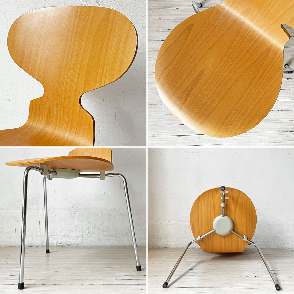 フリッツハンセン Fritz Hansen アントチェア 3本脚 ビーチ材 ラッカー仕上げ アルネ・ヤコブセン 北欧家具 2004年製 ★