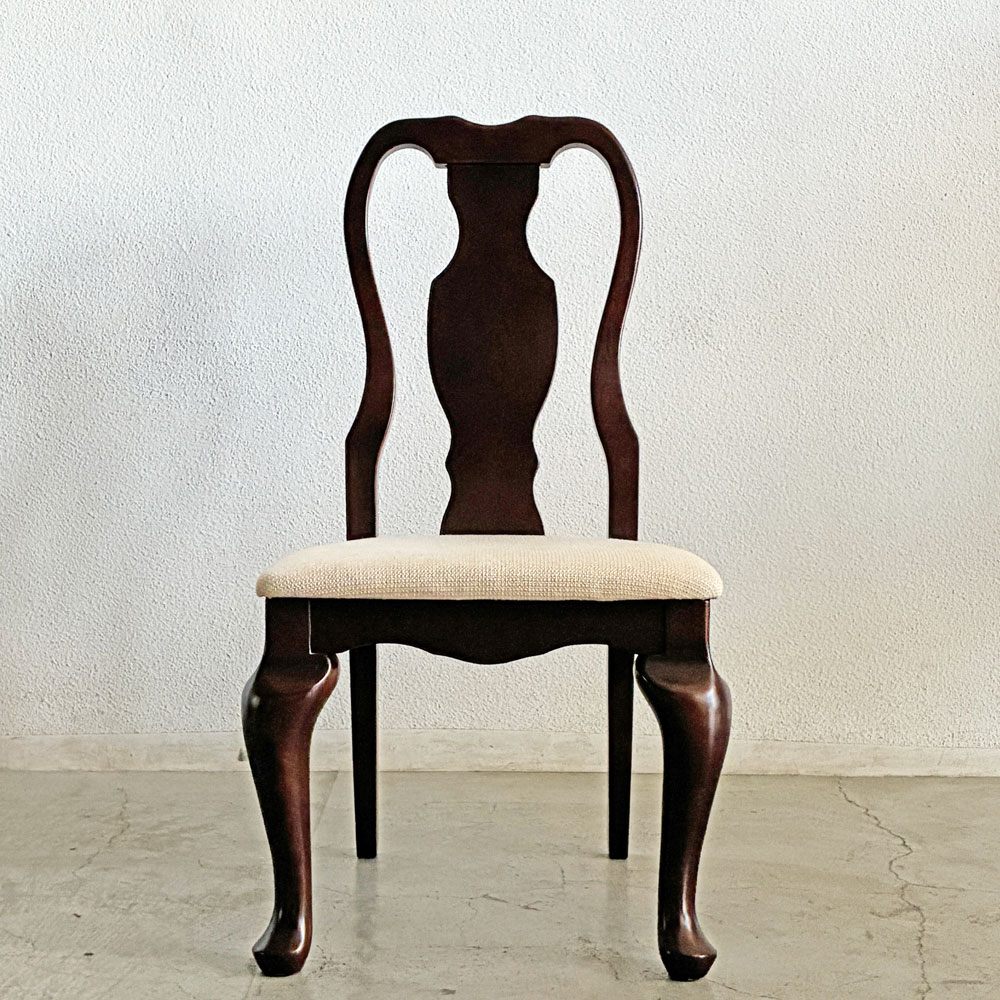 イーセンアーレン ETHAN ALLEN クイーンアンスタイル ダイニングチェア 猫脚 クラシカルデザイン A 〓