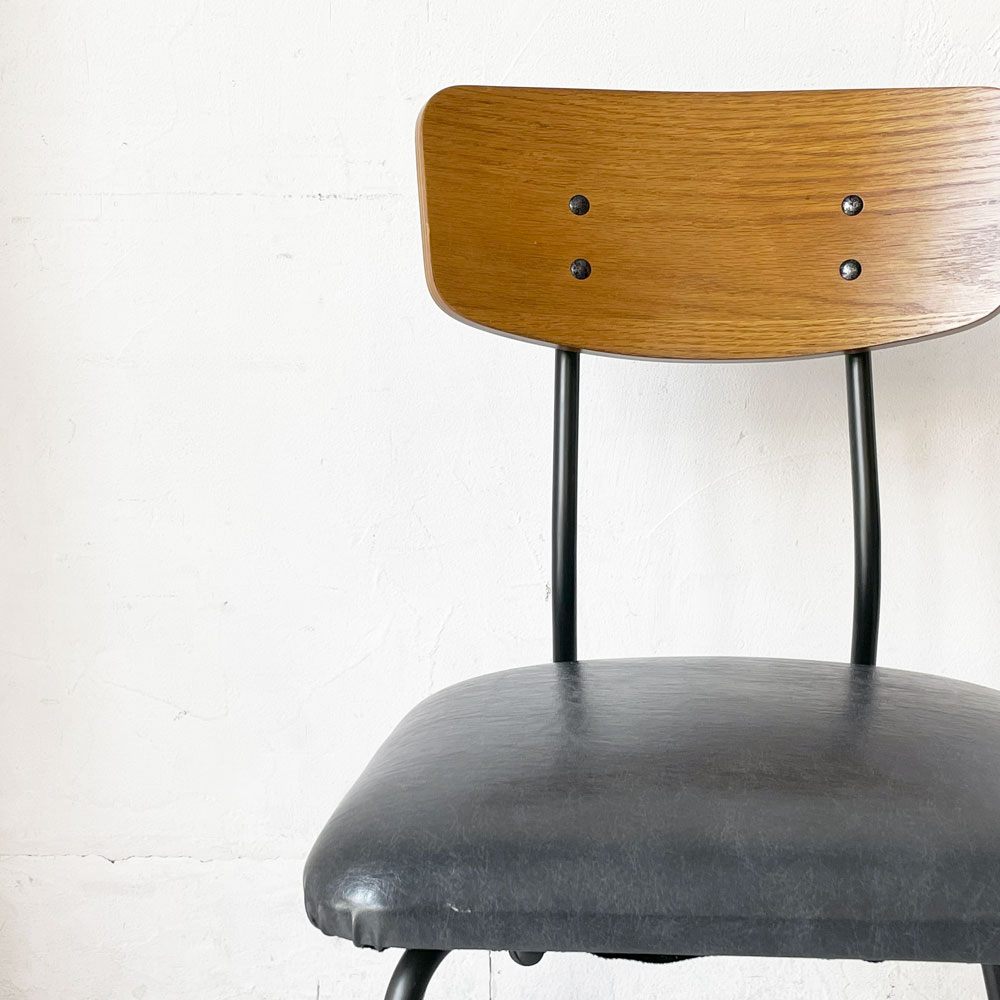 ジャーナルスタンダードファニチャー journal standard Furniture j.s.F ヘンリー HENRY ダイニングチェア PVCレザー アイアン 廃番 ★