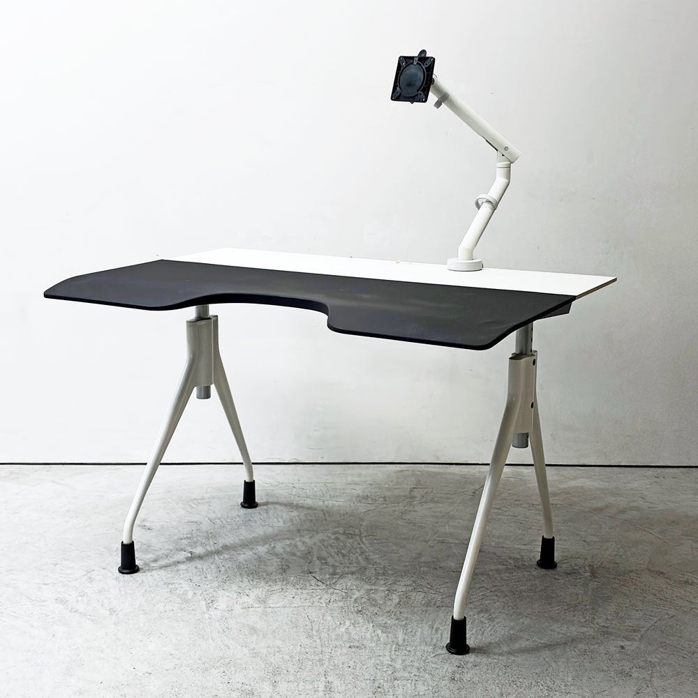 ハーマンミラー Herman Miller エンベロップデスク Envelop Desk スライド天板 & 高さ調節機能 ビル・スタンフ ジェフ・ウェバー モニターアーム付き A ●