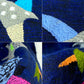 マーブルシュッド marble SUD バードショール BIRD SHAWL マフラー 刺繍 ネイビー 80×180cm 未使用品 参考定価￥17,380- ◎