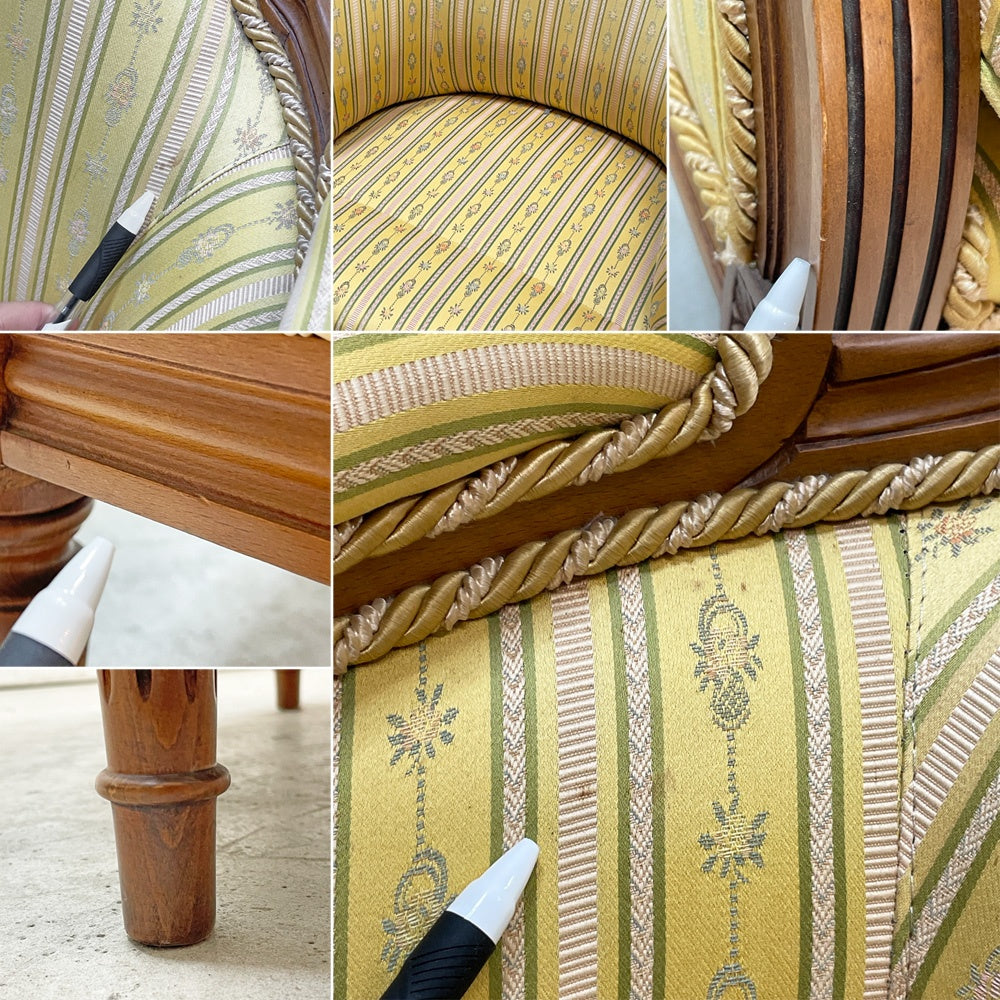 クラシカルデザイン Classical Design  1人掛けソファ ファブリック フルーディング彫り ヨーロピアンクラシカルデザイン A ●