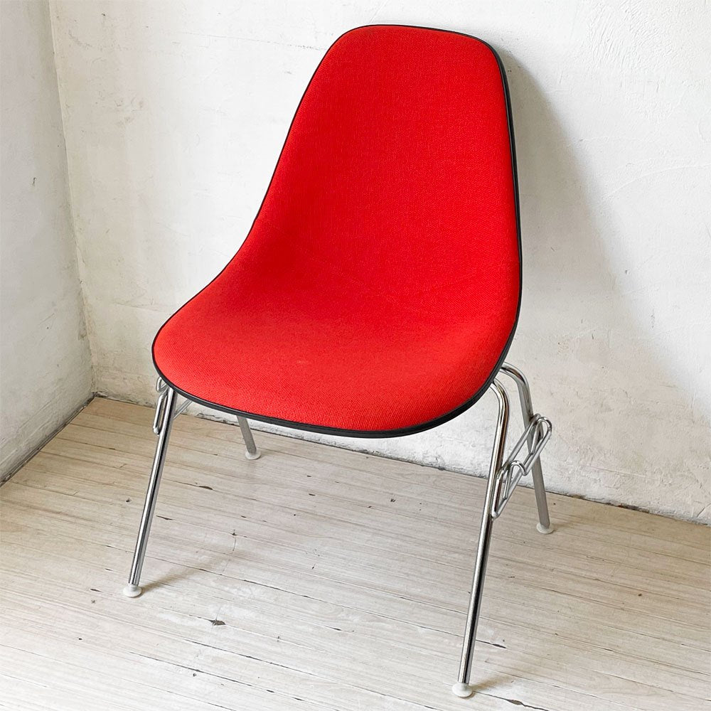 ハーマンミラー Herman Miller サイドシェルチェア MFS製 FRP アプホルスター ジラルド生地 ファブリック スタッキングベース イームズ ビンテージ ★