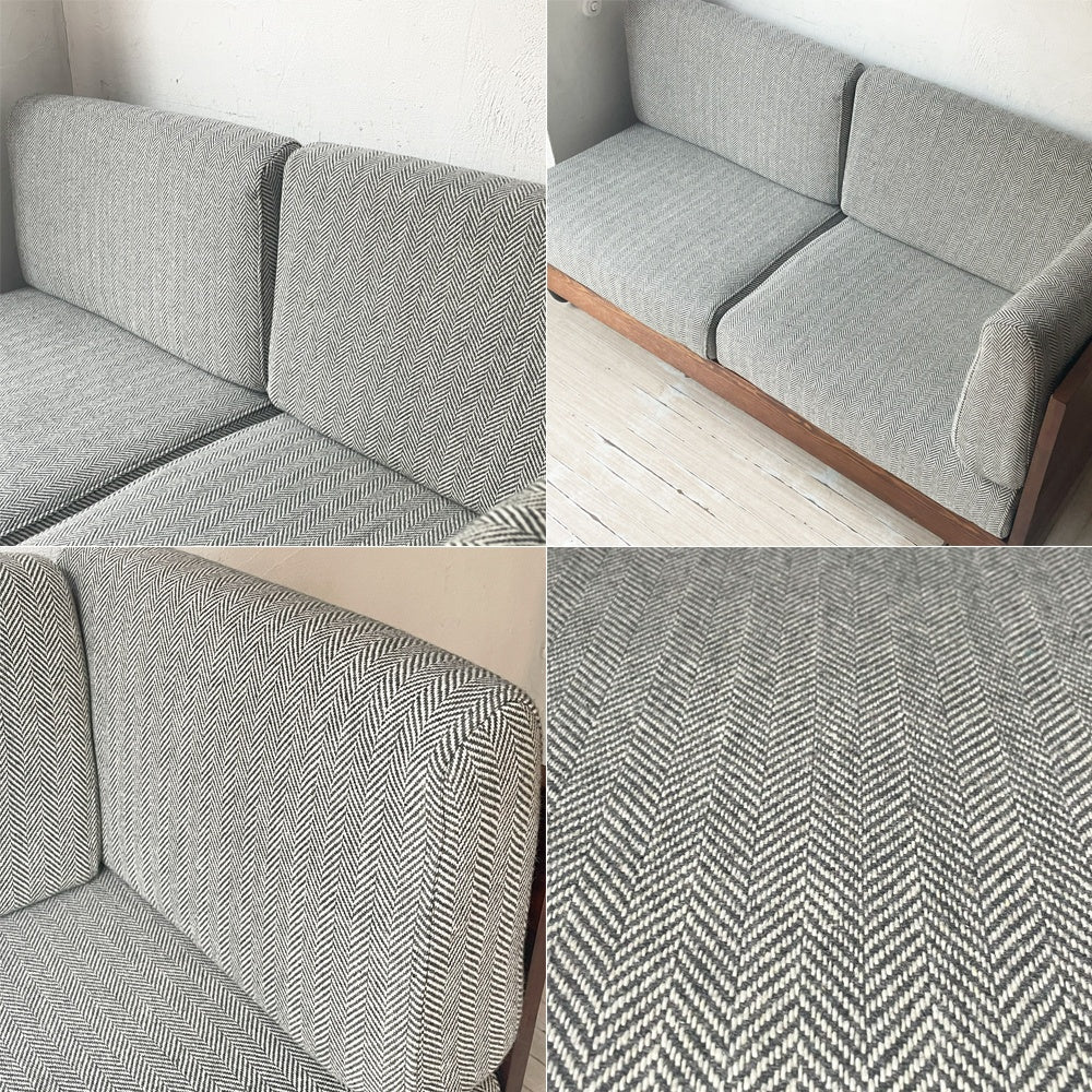 アデペシュ a.depeche ウォーム WARM LDソファ レフトアーム LD sofa left arm ヘリンボーン カバーリング 2シーター パイン材 定価90,200円 ★