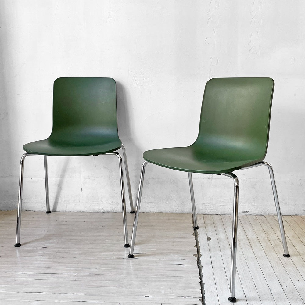 ヴィトラ vitra ハル HAL Tube ハルチューブ ダイニングチェア スタッカブル スタッキングチェア グリーン ジャスパー・モリソン 2脚セット ★