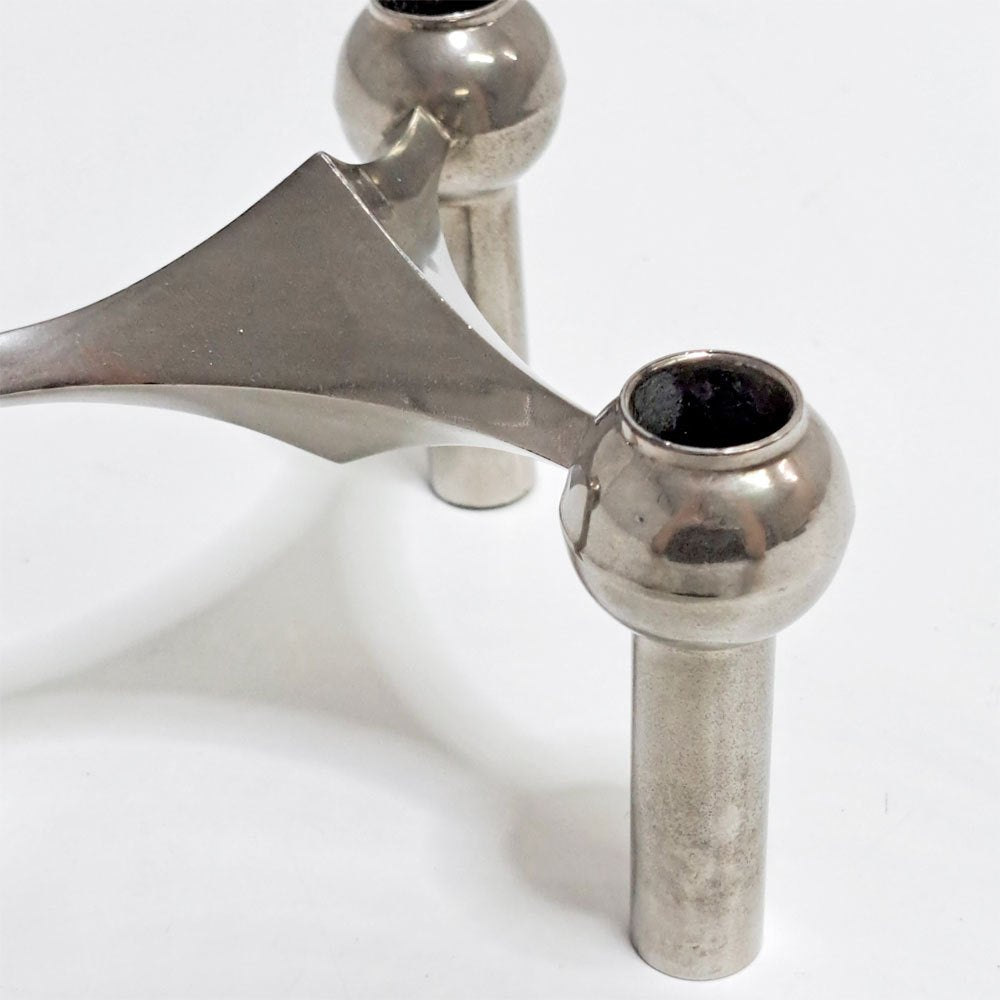 ストッフ ナゲル STOFF Nagel S22 キャンドルホルダー クローム candle holder Chrome インテリア オブジェ ドイツ ビンテージ ●