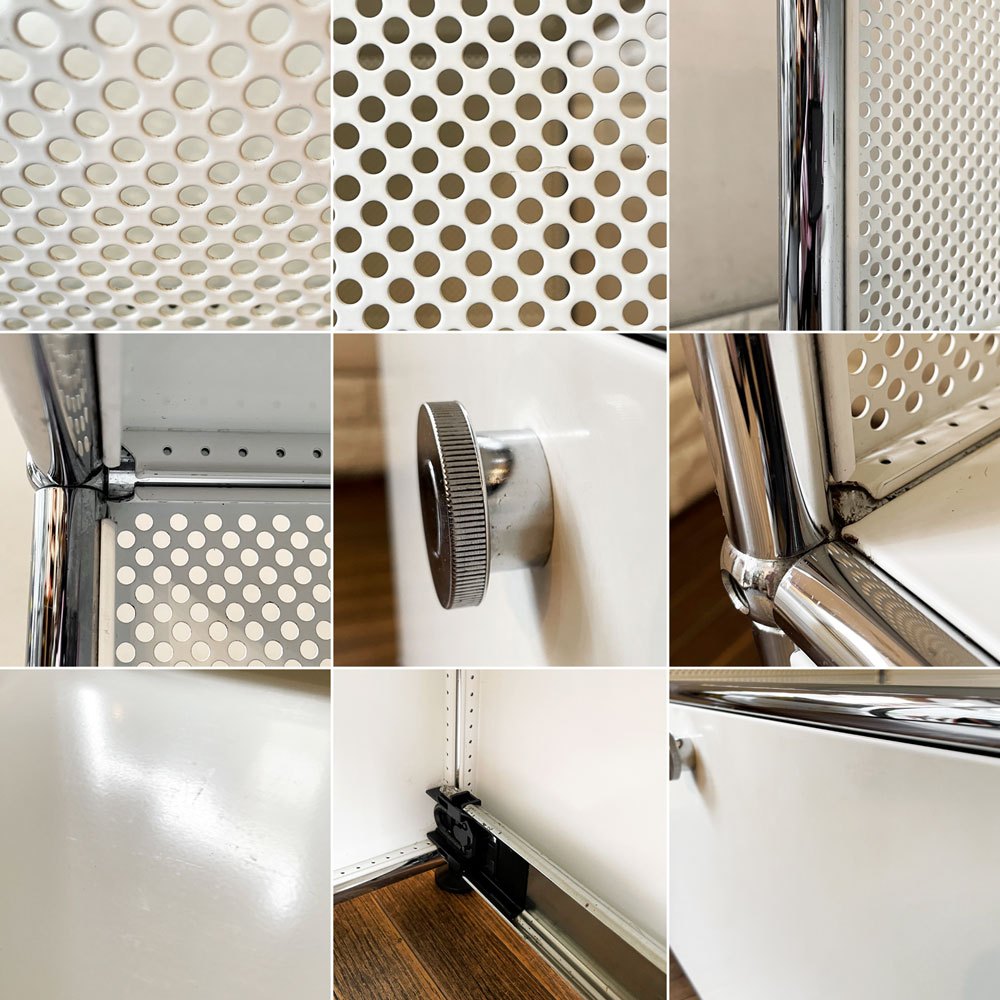 ユーエスエムハラー USM Haller モジュラーファニチャー ハラーシステム キャビネット 1列2段 ピュアホワイト エクステンションドア×1 スイス 参考価格約18万円 ◎