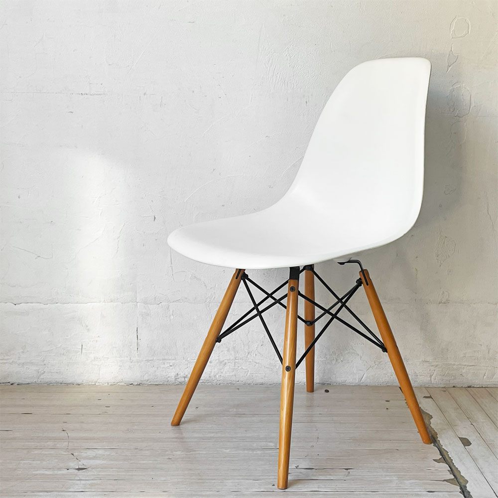 ハーマンミラー Herman Miller サイドシェルチェア ポリプロピレン ホワイト ドゥエルレッグ C&R イームズ ミッドセンチュリー B ★