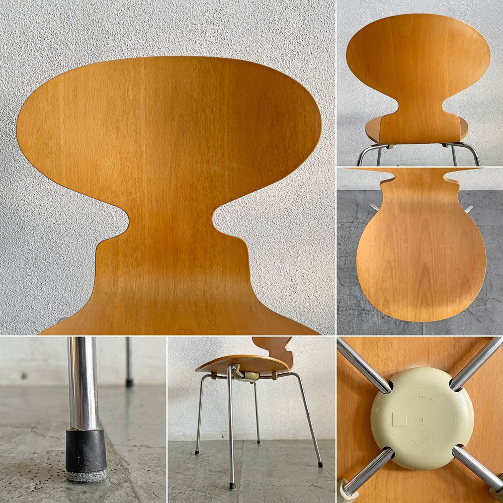 フリッツハンセン Fritz Hansen 3101 アリンコチェア アントチェア 4本脚 ナチュラルビーチ ラッカー仕上げ フェルトグライズ アルネ・ヤコブセン A 〓