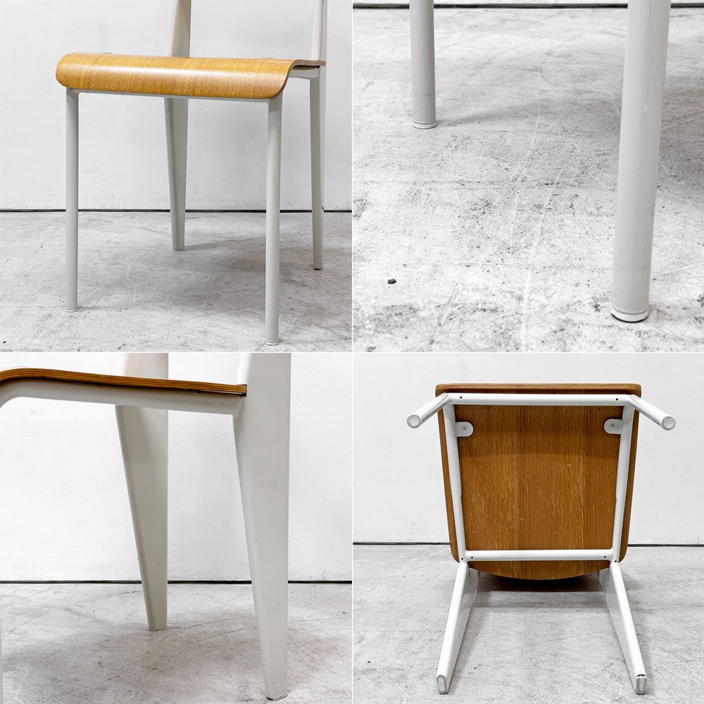スタンダードチェア Standard chair リプロダクト ナチュラルオーク×ホワイト ジャン・プルーヴェ Jean Prouve 名作椅子 B ●