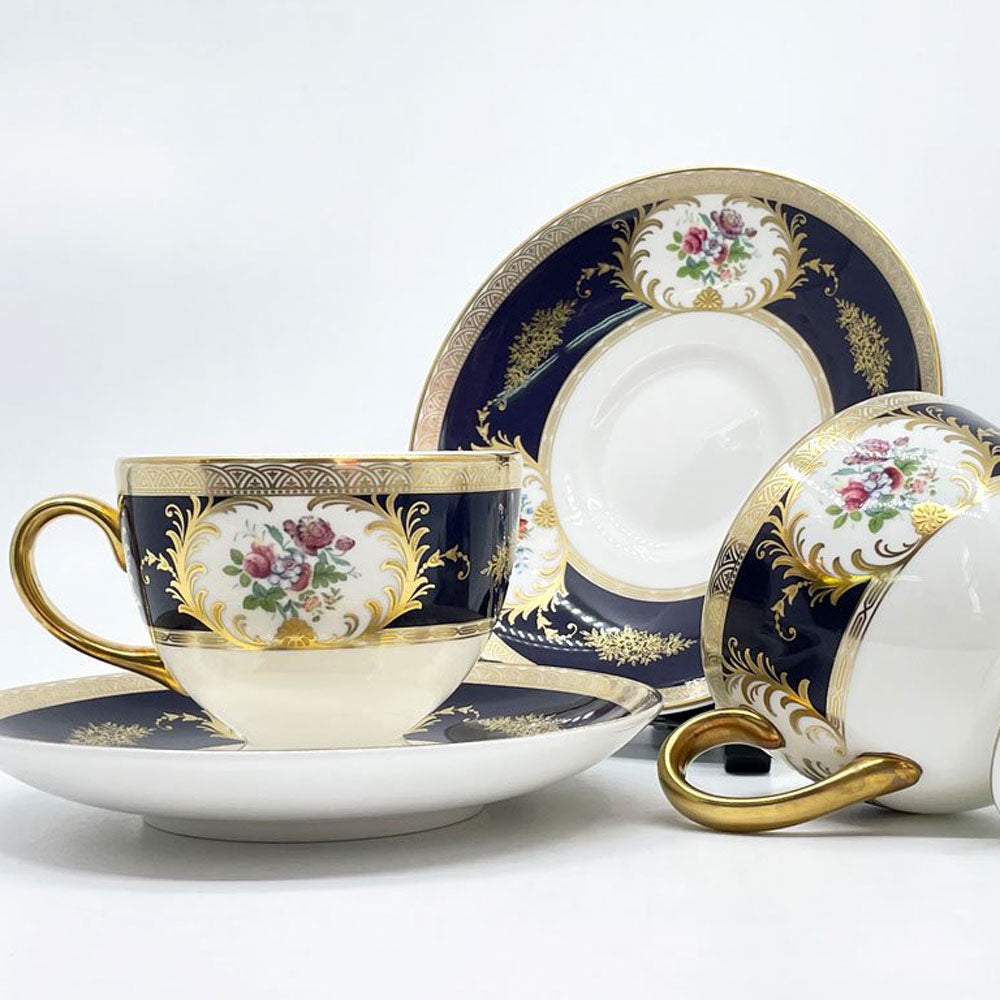 ウェッジウッド WEDGWOOD グロブナーガーデン GROSVENOR GARDEN コーヒー カップ＆ソーサー C&S 2客セット 箱付 イギリス ●