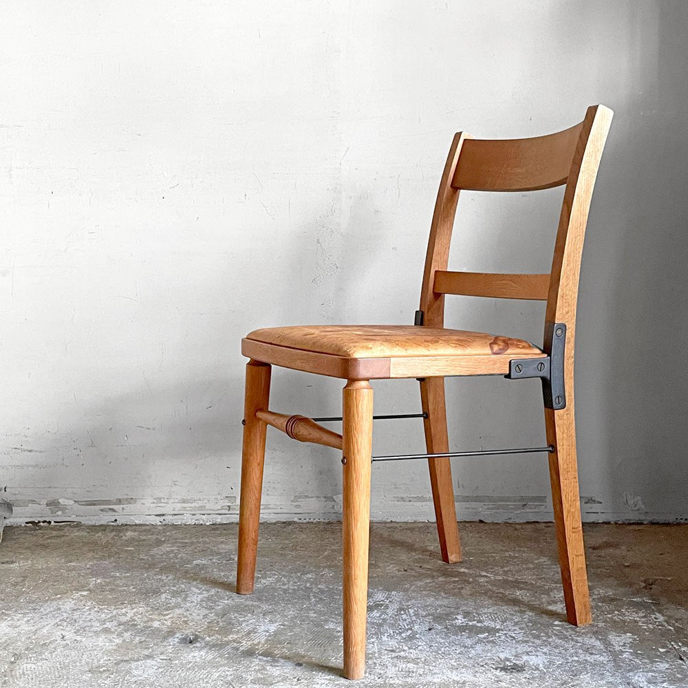 トラックファニチャー TRUCK FURNITURE TS CHAIR ダイニングチェア ナラ無垢材 アイアン 本革 羊革 シープスキン 定価 ￥110,550- ■