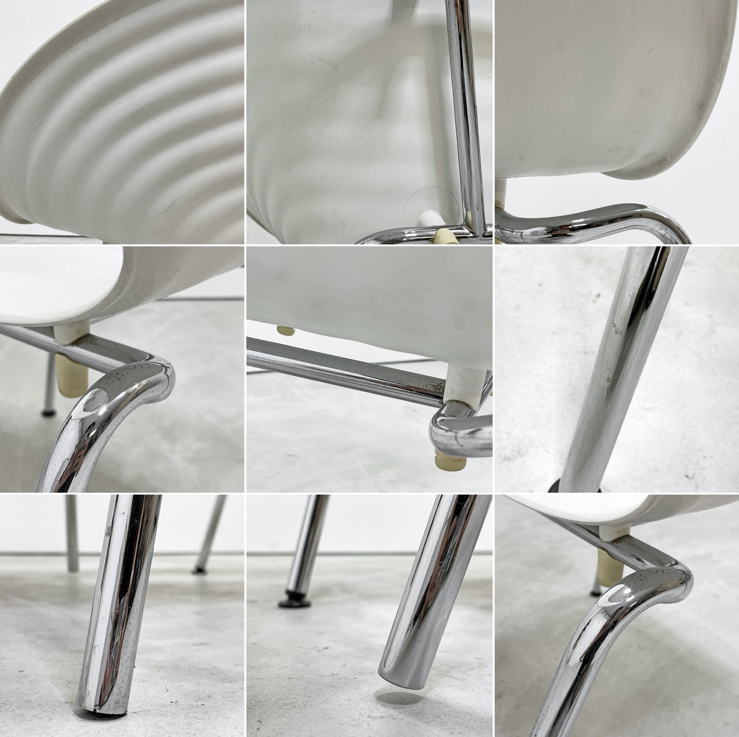ヴィトラ vitra トムバックチェア Tom Vac ダイニングチェア スタッキングチェア ロン・アラッド ホワイト モダンデザイン 現状品 B ●