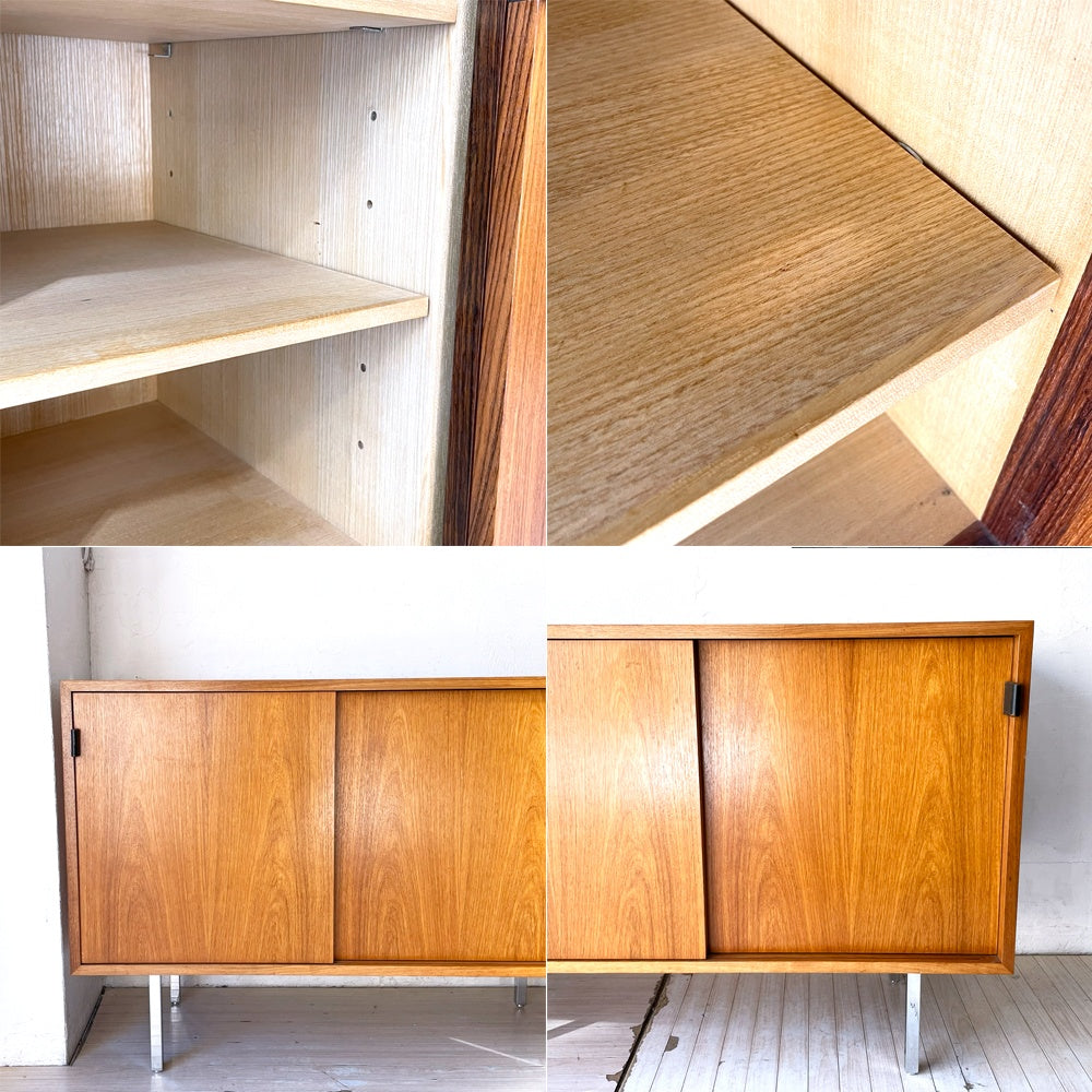 ノル Knoll ビンテージ クレデンザ Credenza サイドボード ウォールナット レザーハンドル フローレンス・ノール Florence Knoll ミッドセンチュリー ★