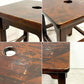 北海道民芸家具 スツール 丸穴 板座 花台 サイドテーブル 飾り台 樺無垢材 和家具 民藝 ●
