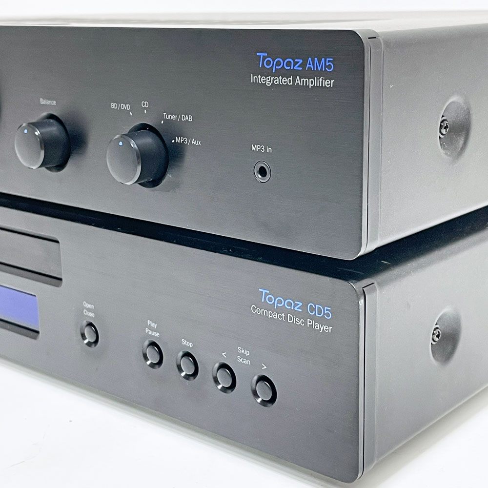 ケンブリッジオーディオ Cambridge Audio プリメインアンプ TOPAZ AM5 + CDプレーヤー TOPAZ CD5 イギリス製 電源コード欠品 現状品 ●