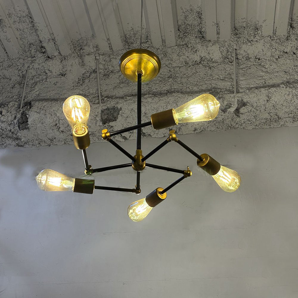 アクメファニチャー ACME Furniture ソリッドブラスランプ 5アーム SOLID BRASS LAMP 5ARM ブラックアーム 真鍮 ミッドセンチュリー 定価￥143.000- ★