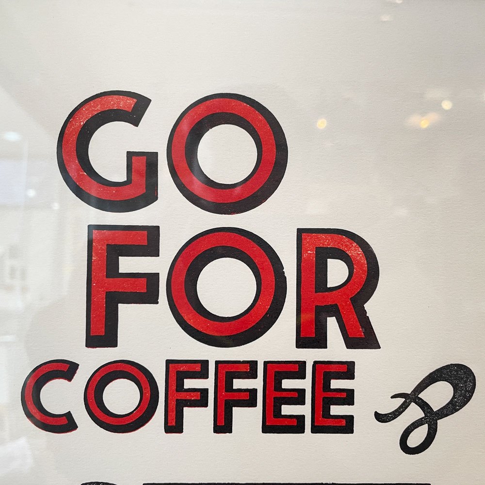 ア・トゥー・パイプ・プロブレム・レタープレス A TWO PIPE PROBLEM LETTERPRESS ポスター GO FOR COFFEE Sサイズ 額装品 ◎