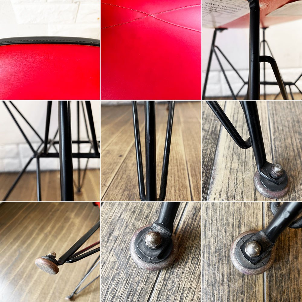 ハーマンミラー Herman Miller サイドシェルチェア セカンド 2nd FRP ナウガレザー エッフェルベース C&R イームズ ビンテージ ◎