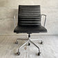 ハーマンミラー Herman Miller イームズアルミナムグループ マネジメントチェア アルミバフベース ガス圧昇降 5本脚キャスター 本革 レザー ブラック E ♪