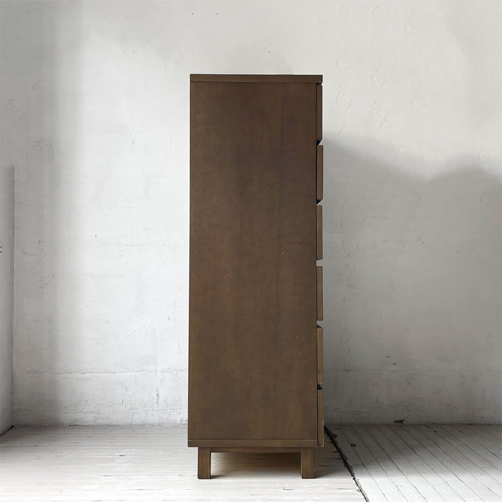無印良品 MUJI 木製ハイチェスト 6段 7ドロワー W80㎝ タモ材 脚付 シンプルデザイン 廃盤 ★