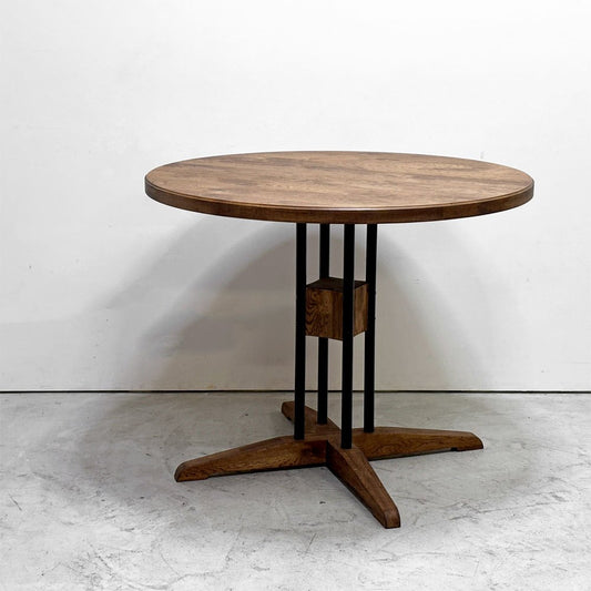 クラッシュゲート CRASH GATE イージーライフ EASY LIFE ハクビ HAKUBI ダイニングテーブル W90cm オーク材 スチール サークル型 定価￥104,500- ●