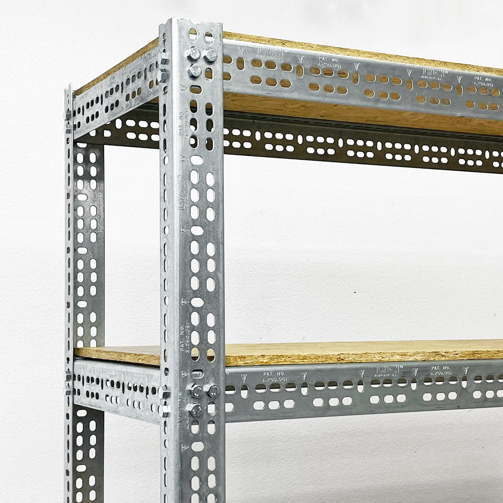 リオン LYON アングルシェルフ SLOTTED ANGLE SHELF オープンシェルフ 6段 インダストリアル P.F.S取扱い セミオーダーサイズ ●