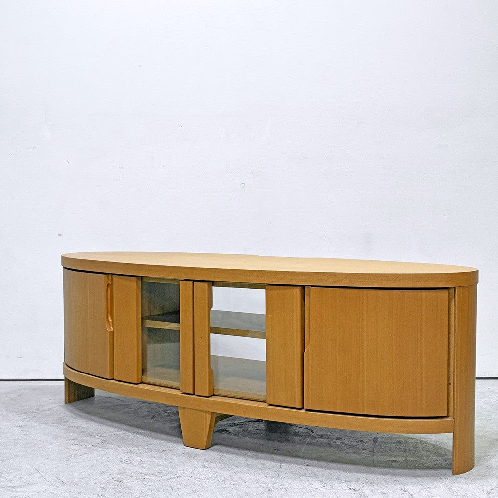 シギヤマ家具 ピークス PEAKS テレビボード ローボード ナチュラル ガラス扉 配線孔付き 北欧スタイル ●