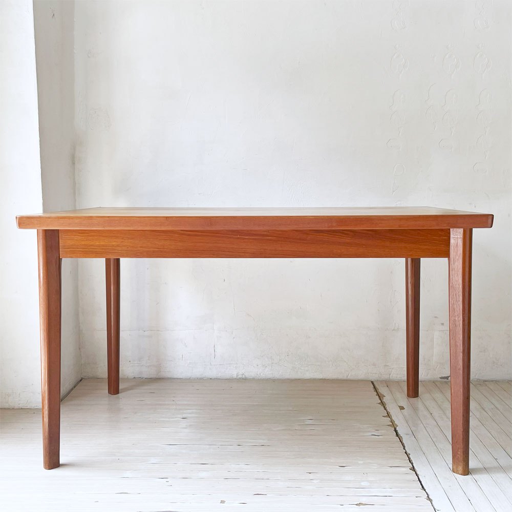 デンマークビンテージ Danish Vintage チーク材 エクステンション ダイニングテーブル 伸長式 ドローリーフ式 北欧家具 ★