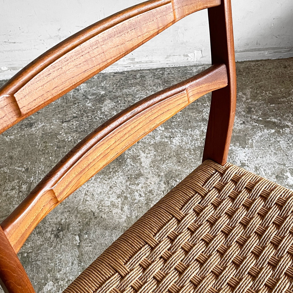 デンマークビンテージ Danish Vintage チーク材ｘペーパーコード ダイニングチェア ラダーバック 北欧家具 北欧ビンテージ ■