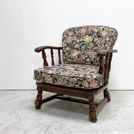 カリモク karimoku コロニアル COLONIAL 1Pソファ パーソナルチェア アームチェア ブナ材 ファブリック スポーク アメリカンクラシックスタイル ●