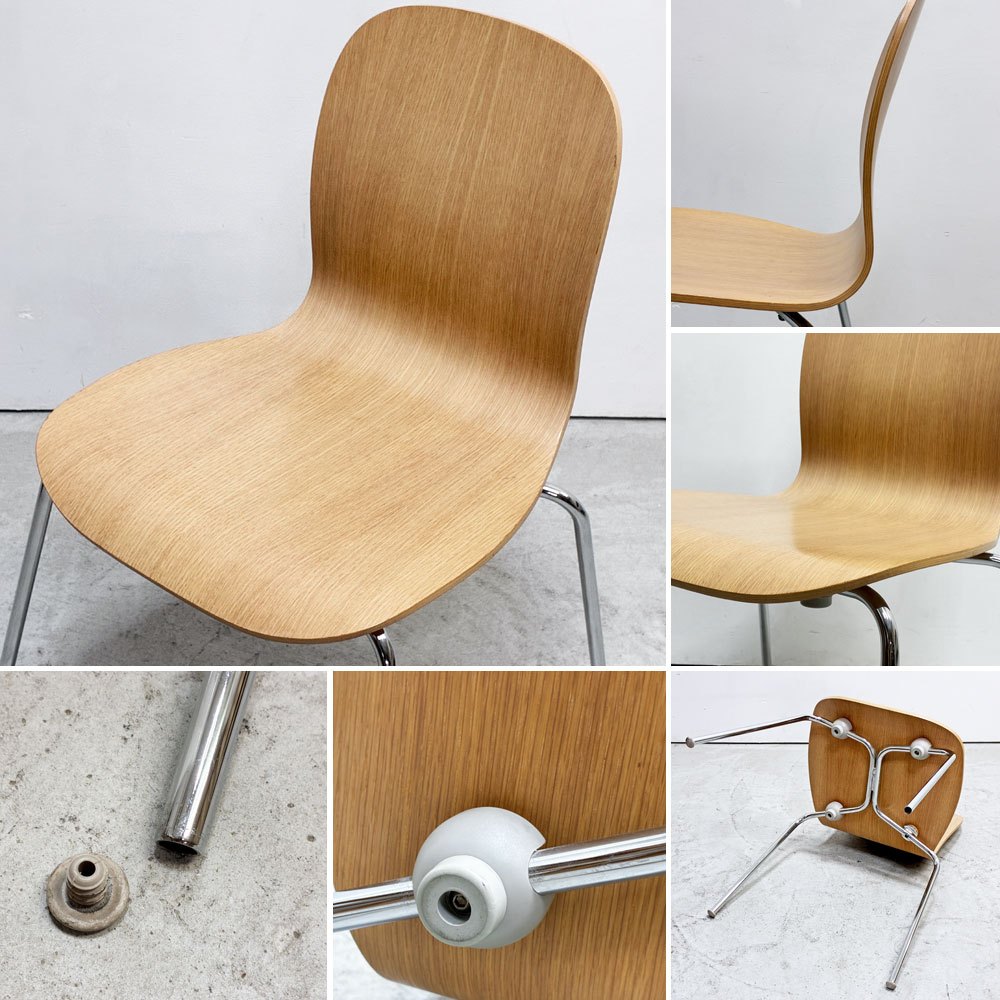 カッペリーニ Cappellini テイト TATE スタッキングチェア プライウッド ジャスパー・モリソン ナチュラルカラー 店舗什器 イタリア 現状品 ●