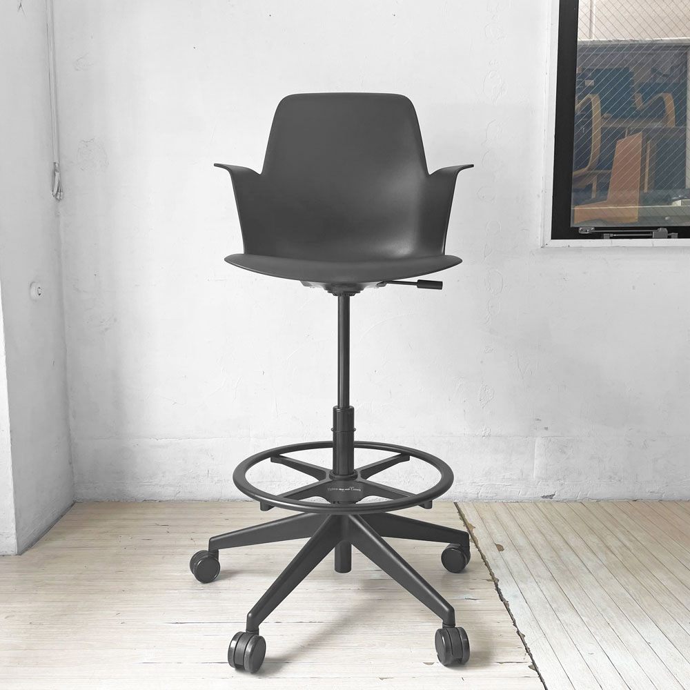 スチールケース Steelcase ノード ファイブスター スツール Node FIVE-STAR STOOL ハイチェア 製図チェア キャスター ブラック ★