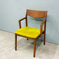 木蔵 BOKURA ピーチェア P chair ハーフアーム ダイニングチェア ウォールナット ファブリックシート イエローグリーン 北欧モダン 定価￥43,890- B ◎