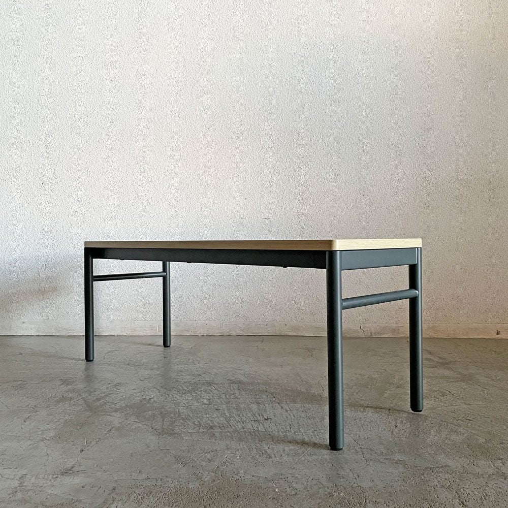 マスターウォール MASTERWAL レ・フォルメ Les Formes ブルエ BLEUET ベンチ W110cm ウッドトップ スチールレッグ 外箱付 佐々木章行 定価￥77,000- 廃番 未使用保管品 〓