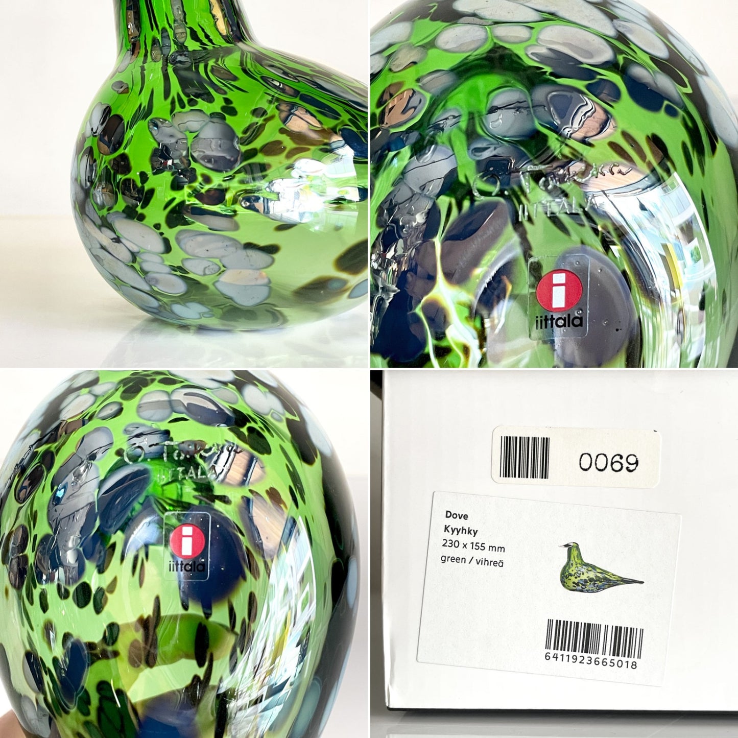 イッタラ バード iittala バーズバイトイッカ Birds by Toikka ドーヴ Dove グリーン 2019年限定 スコープ別注 オイバ トイッカ Oiva Toikka 箱付 北欧雑貨 ■