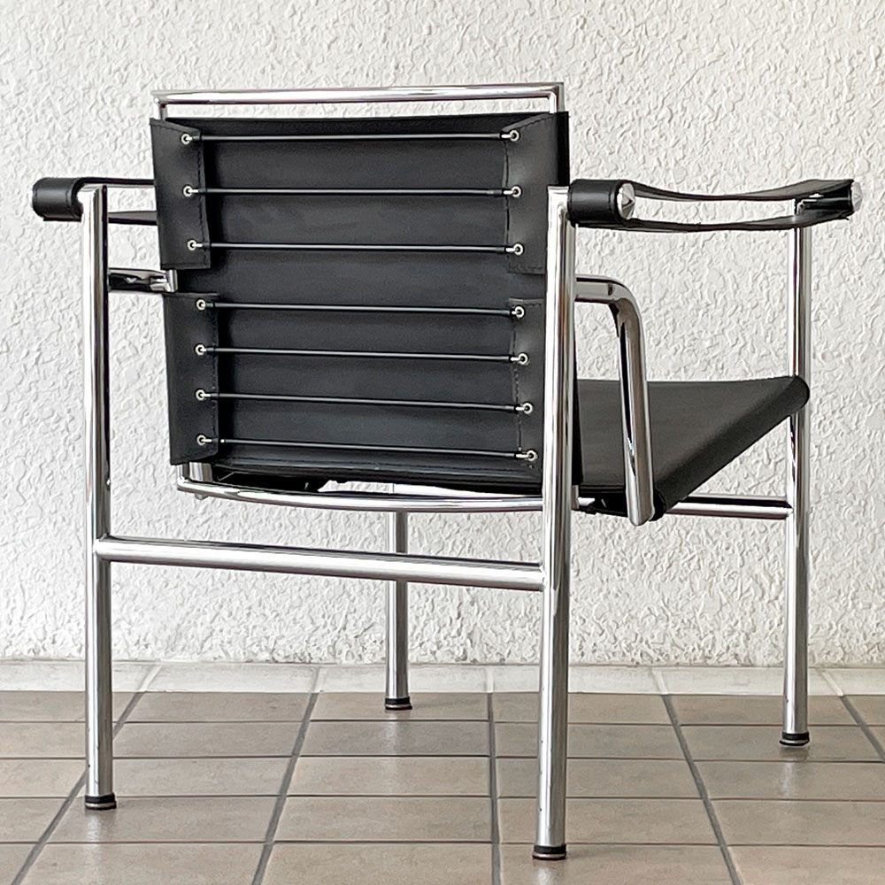 ル・コルビュジェ Le Corbusier LC1 スリングチェア ブラックレザー 名作家具 リプロダクト品 ◇