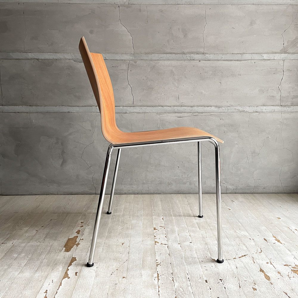 エンゲルブレヒト Engelbrechts チャリックチェア CHAIRIK Chair 101 ダイニングチェア スタッキング 4本脚 チェリーカラー プライウッド スチール デンマーク 未使用品 定価63,800円 ♪