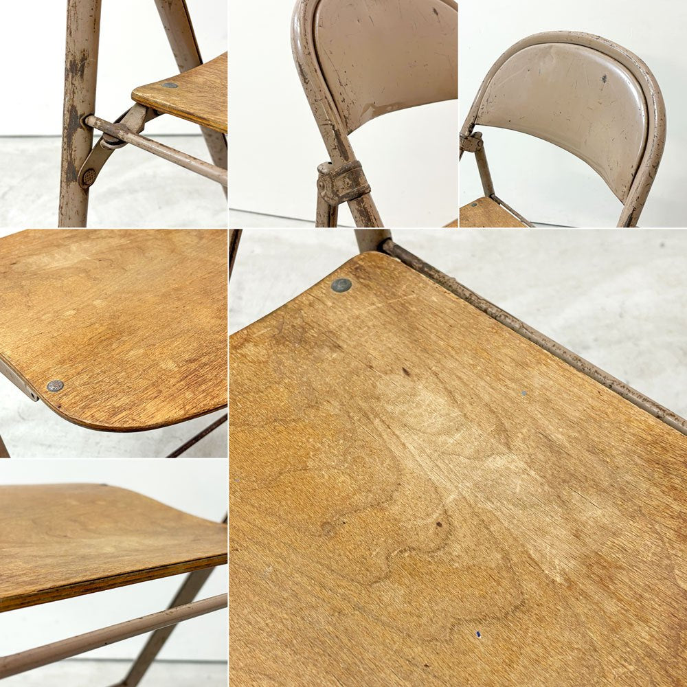 アメリカンシーティングカンパニー AMERICAN SEATING COMPANY フォールディングチェア プライウッド × スチール USビンテージ A ●