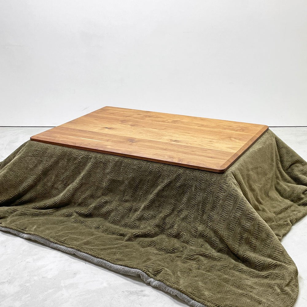 マスターウォール MASTERWAL オレンジ コタツ テーブル ORENGE KOTATSU TABLE ローテーブル リビングテーブル ウォールナット無垢材  布団2枚付属 アカセ木工 展示品 ●