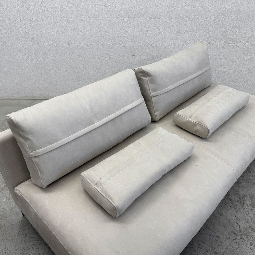 リラックスフォーム RELAXFORM グラシエーロ GLACIERO 3人掛けソファ W188cm プライムレザーテックス プラチナグレー 関家具 定価￥113,000- C 〓