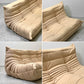 リーンロゼ ligne roset トーゴ TOGO 3シーターソファ Lランク Ultrasuede HP Shell Beige ミッシェル・デュカロワ Michel Ducaroy フランス家具 ●