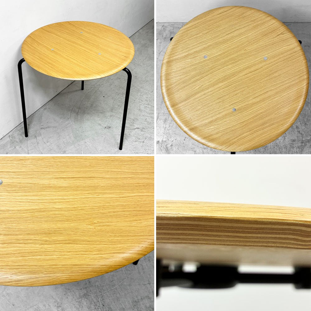 エンゲルブレヒト Engelbrechts ケヴィ KEVI 2010 ダイニングテーブル オーク材 プライウッド カフェテーブル 70cm 3本脚 ヨルゲン・ラスムッセン デンマーク 未使用品 美品 B ●